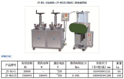 JY-B1+1包裝機(jī)+JY-M15/2密閉二聯(lián)體煎藥機(jī)